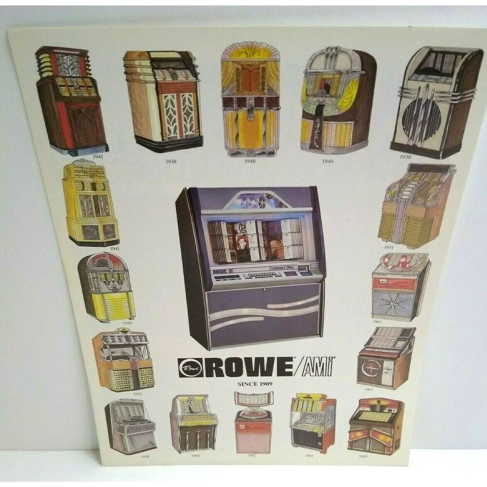 Rowe AMI Jukebox FLYER LaserStar America + 16 Models CD-100B Original 1991 Art
